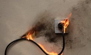 receptaculo de plugue eletrico em chamas receptaculo de plugue eletrico em chamas