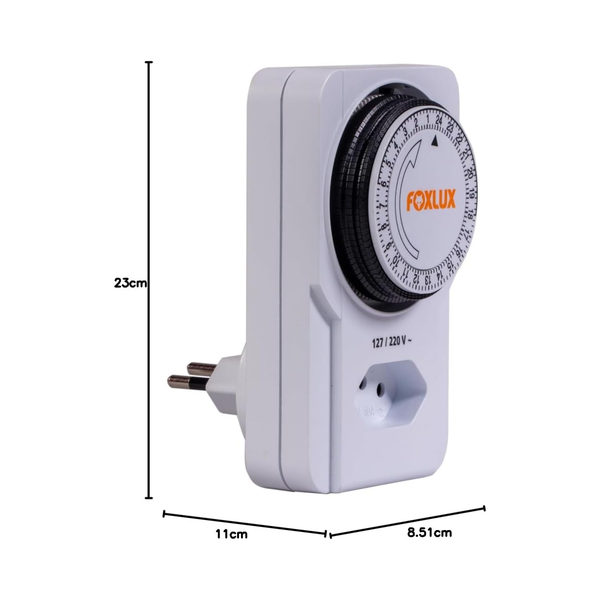 Timer Analógico para Tomada Bivolt FOXLUX - Eletroluz